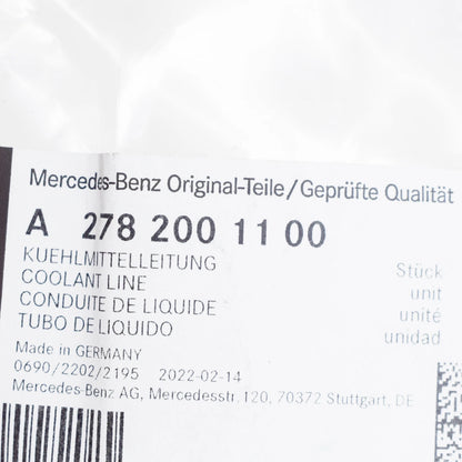 NEW MERCEDES-BENZ S W221 TURBO LEFT RETURN COOLANT LINE A2782001100 ORIGINAL