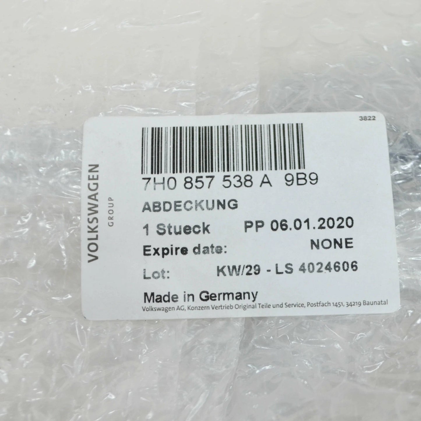 NEW VW TRANSPORTER T5 FRONT RIGHT MIRROR TRIANGLE COVER 7H0857538A9B9 ORIGINAL