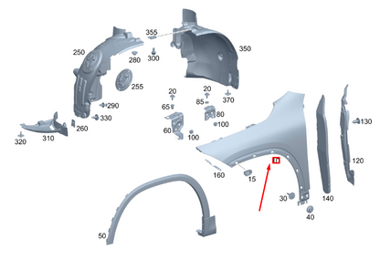 new mercedes-benz gla h247 front right fender a2478811200 original