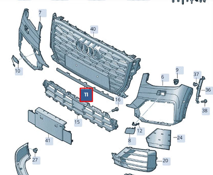 NEW AUDI Q2 GA FRONT BUMPER RADIATOR GRILLE CENTER TRIM 81A807663GRU