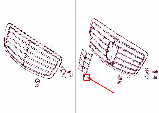 NEW MERCEDES-BENZ S W220 RADIATOR GRILLE SHELL PLATE A2208880011