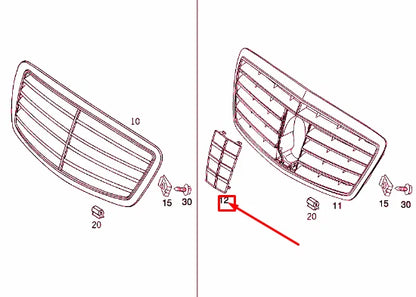 NEW MERCEDES-BENZ S W220 RADIATOR GRILLE SHELL PLATE A2208880011