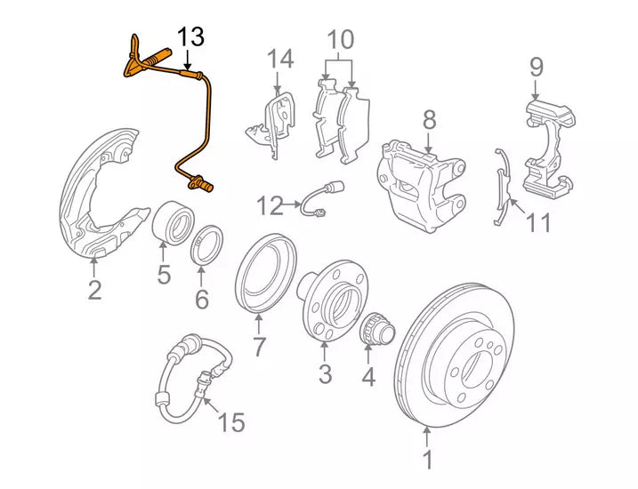 NEW BMW 3 E90 FRONT RIGHT WHEEL ABS SENSOR 34526764858 6764858 ORIGINAL