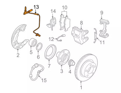 NEW BMW 3 E90 FRONT RIGHT WHEEL ABS SENSOR 34526764858 6764858 ORIGINAL