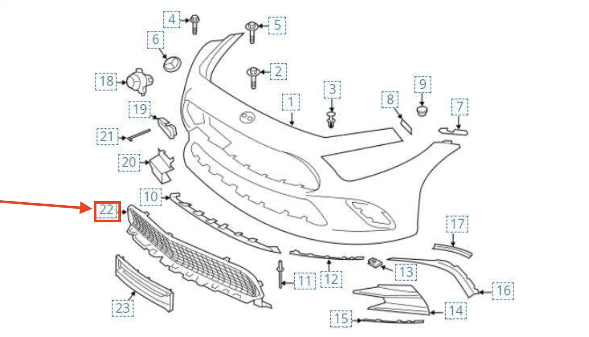 NEW MERCEDES-BENZ CLS C257 FRONT LOWER BUMPER GRILLE A2578856901 ORIGINAL