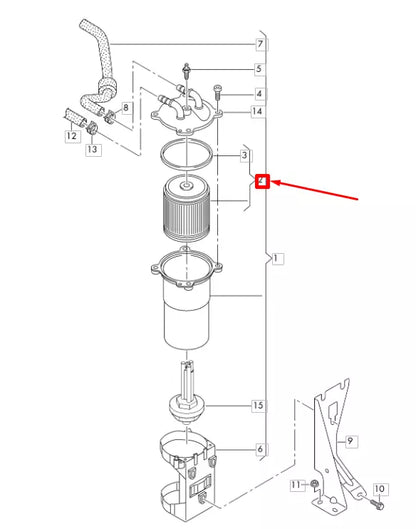 NEW AUDI Q5 FY FUEL FILTER ELEMENT WITH GASKET 8W0127434 ORIGINAL