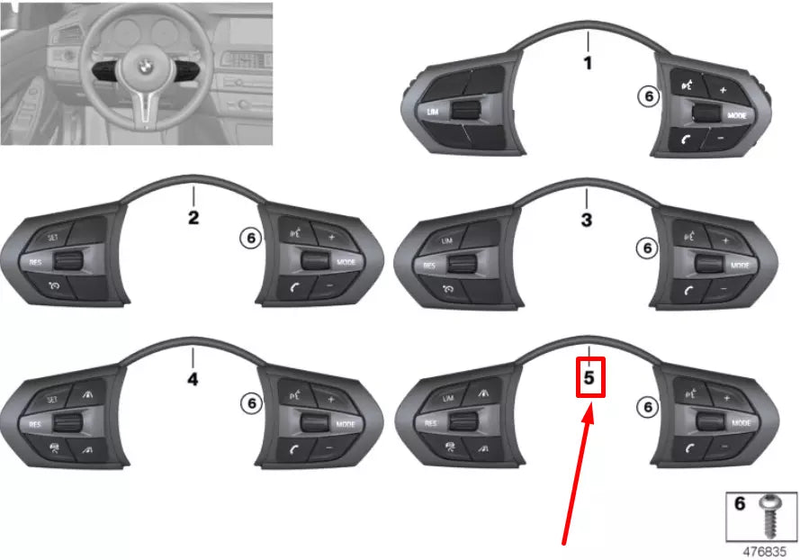 NEW BMW 2 F23 MULTIFCT.STEERING WHEEL SWITCH 7849412 61317849412 ORIGINAL