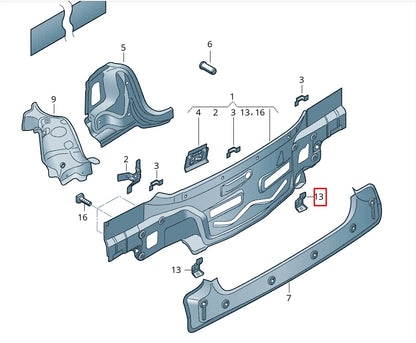 NEW VOLKSWAGEN POLO 6R REAR RIGHT BUMPER BRACKET 6R6813746A