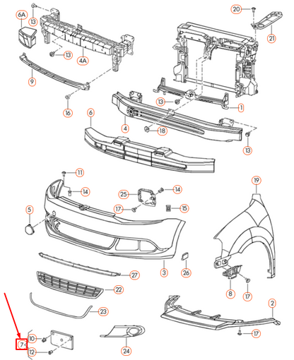 NEW VW JETTA A6 MK6 FRONT BUMPER LICENSE PLATE HOLDER 5C6807285C9B9 ORIGINAL