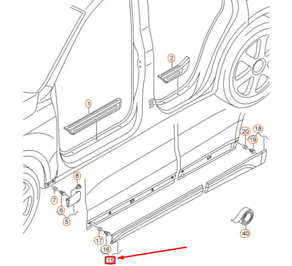 NEW AUDI Q5 8R FRONT RIGHT DOOR LOWER MOLDING COVER 8R0853960BGRU ORIGINAL
