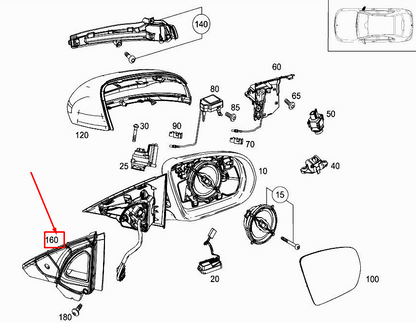 new mercedes-benz e w213 front right door mirror sealing a2138110498 original