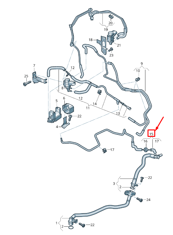 new audi q7 4m engine vacuum hose 057131375g original