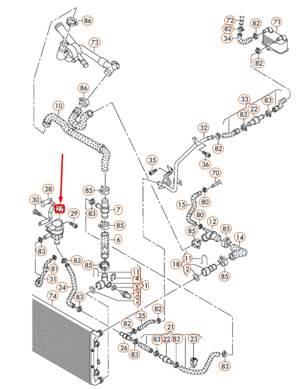 NEW VOLKSWAGEN CC ADDITIONAL COOLANT PUMP 1K0965561B ORIGINAL