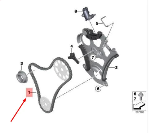 NEW BMW 3 E90 OIL PUMP CHAIN 11417584079 ORIGINAL