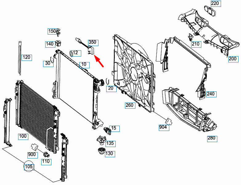 NEW MERCEDES-BENZ GLK-CLASS X204 TEMPERATURE SENSOR A2219055600 ORIGINAL