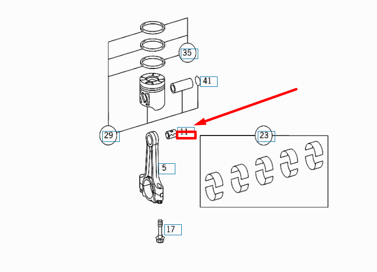 NEW MERCEDES-BENZ ML W163 CONNECTING ROD BUSH A6110380050 ORIGINAL