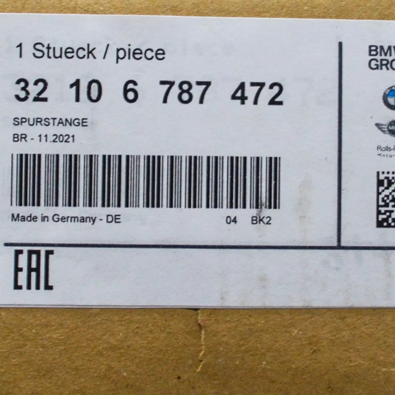 NEW BMW X3 F25 STEERING LINKAGE TIE ROD ASSEMBLY 32106787472 6787472 ORIGINAL