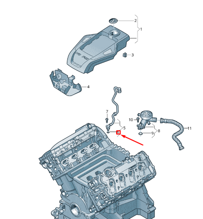 new vw touareg 7p mk2 engine breather line o-ring wht001677 original