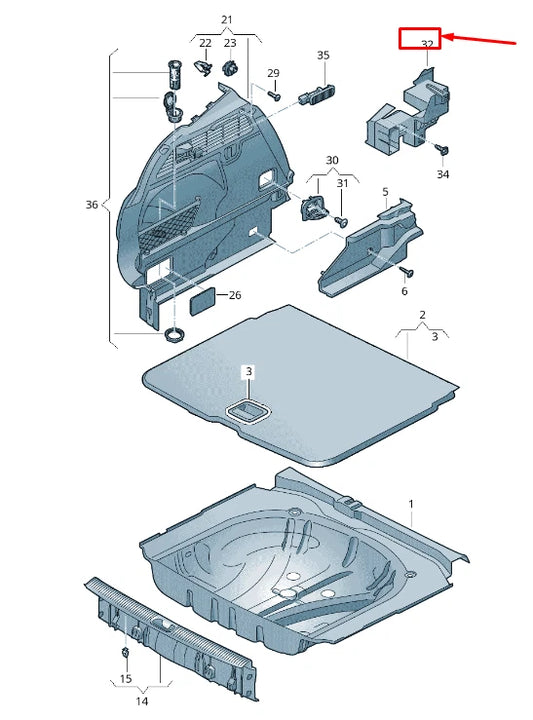 NEW AUDI Q2 GA RIGHT LUGGAGE COMPARTMENT TRIM BRACKET 81A864200A