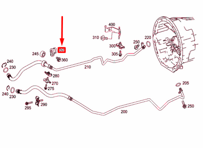 new mb slk r172 transmission oil line mounting clamp a0009959242 original