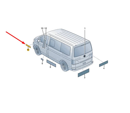 NEW VOLKSWAGEN TRANSPORTER T6 FURGON RIGHT WING BADGE 7LA853675KDPJ ORIGINAL
