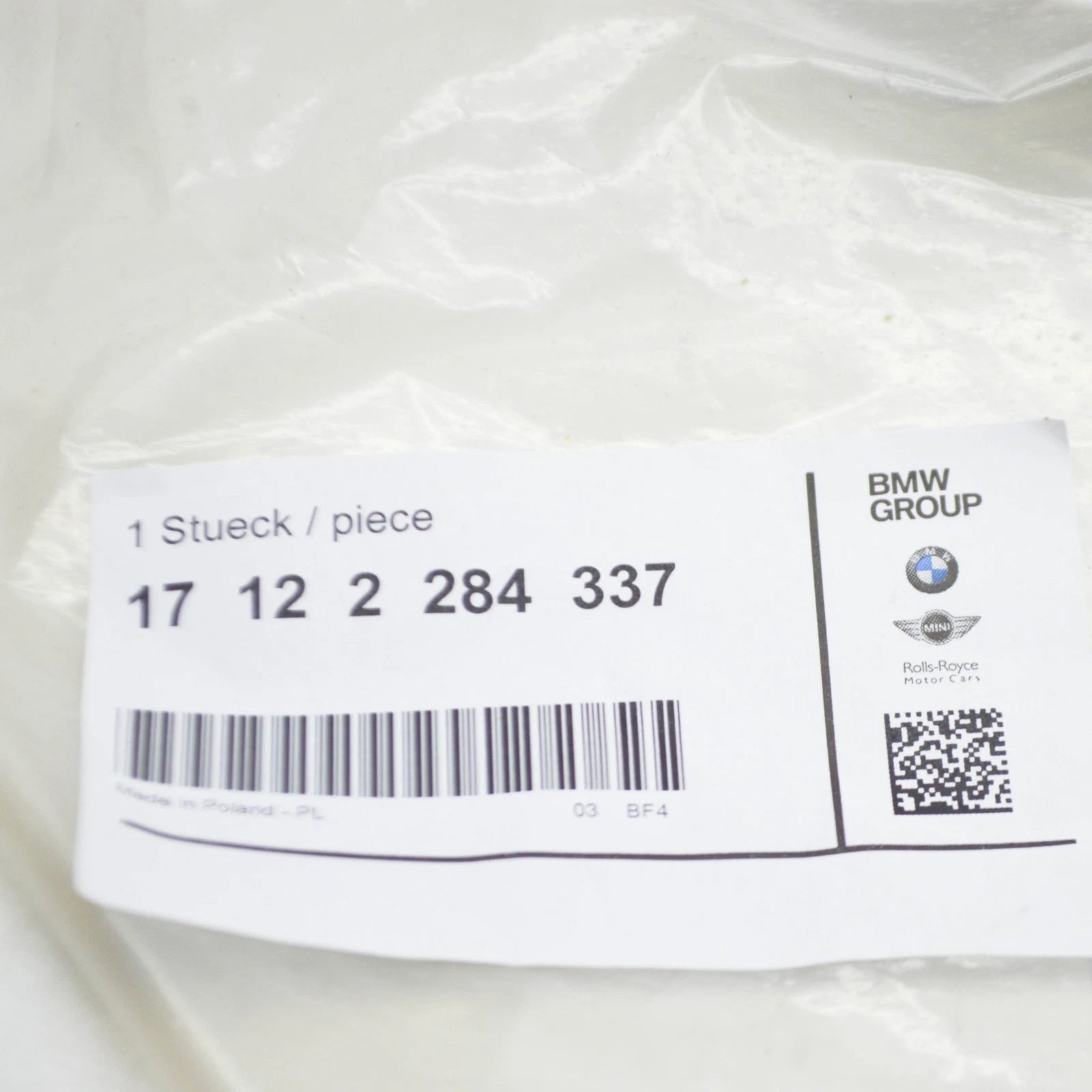 NEW BMW 5 F10 ENGINE COOLANT HOSE LINE 2284337 17122284337 ORIGINAL