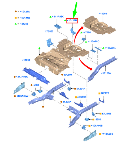 new ford mondeo mk5 rear left floor side member assy 1921685 original