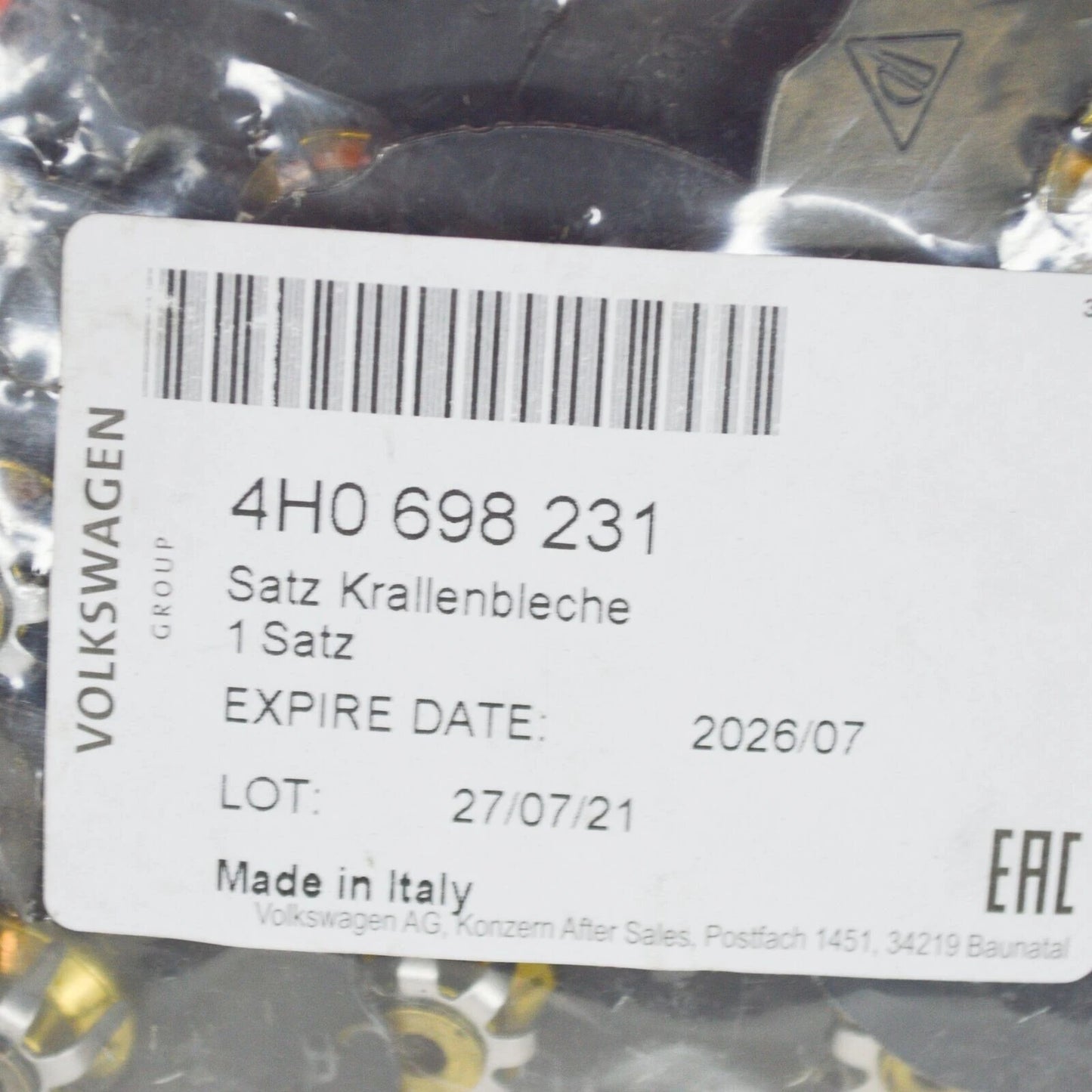 NEW AUDI A8 S8 S6 S7 A6 C7 FRONT DISC BRAKE PAD SHIM KIT 4H0698231