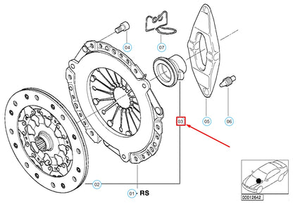 NEW BMW 3 E46 CLUTCH RELEASE BEARING 21517521360 7521360 ORIGINAL
