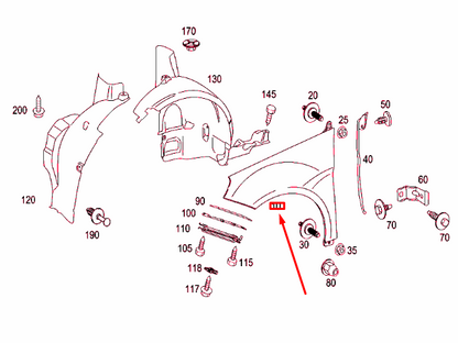 new mercedes-benz b w245 front right fender a1698800818 original