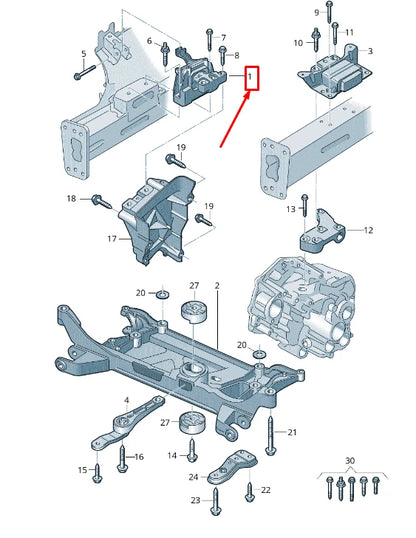 NEW VW TOURAN 5T RIGHT ENGINE MOUNTING 5WA199262A