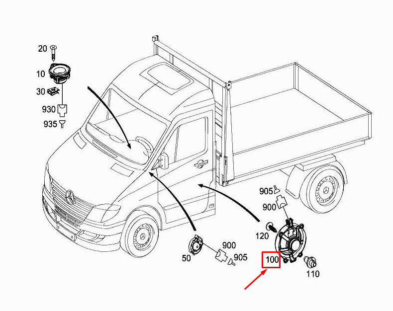 NEW MERCEDES-BENZ SPRINTER 906 FRONT DOOR LOUDSPEAKER A9068270060 ORIGINAL