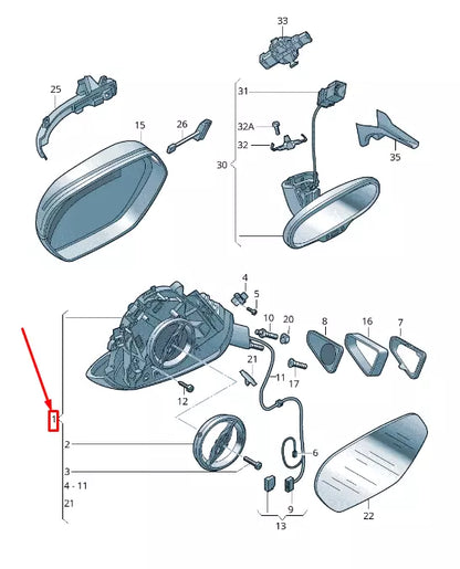 NEW AUDI RS7 SPORTBACK 4G FRONT LEFT SIDE WING MIRROR RHD 4G8858531BN1L1