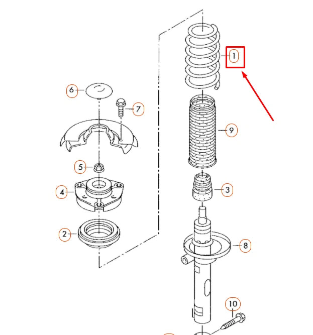 NEW AUDI A3 8P FRONT COIL SPRING 1K0411105FH ORIGINAL