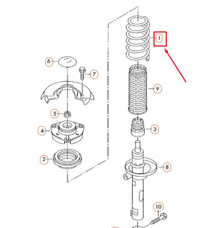 NEW AUDI A3 8P FRONT COIL SPRING 1K0411105FH ORIGINAL