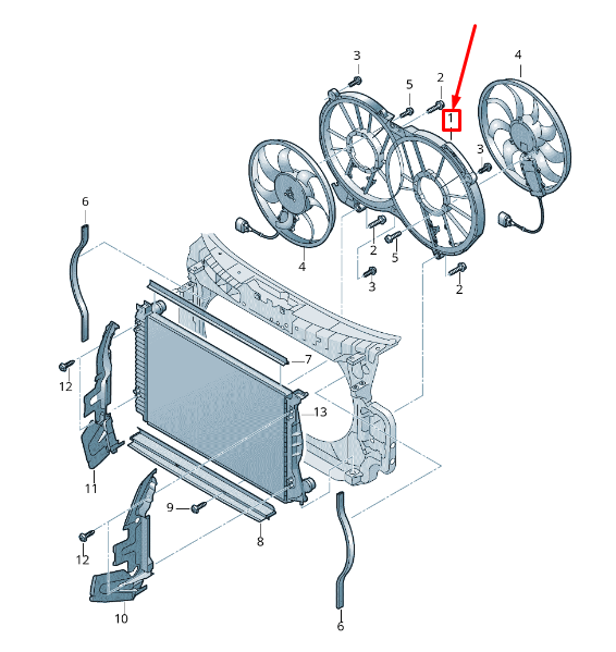 new audi a6 avant c6 engine cooling fan shroud 4f0121207p original