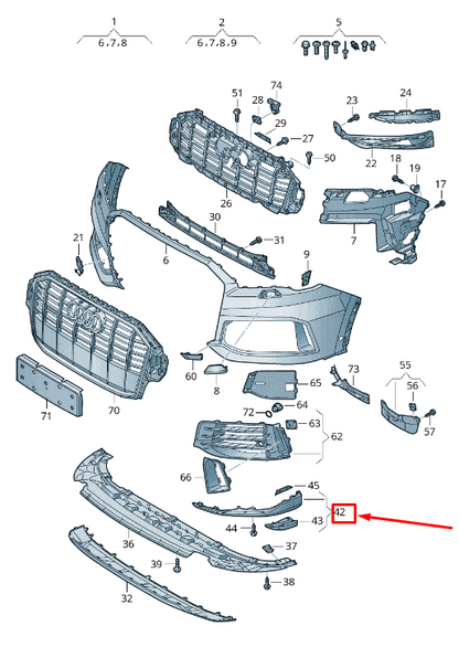 new audi q7 4m front left bumper spoiler 4m0807543mx3 original