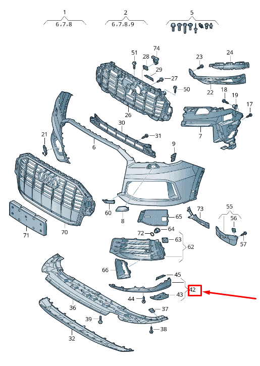 new audi q7 4m front left bumper spoiler 4m0807543mx3 original