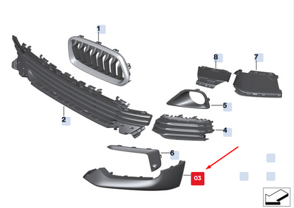new bmw x2 f39 front right bumper trim 51117445092 7445092 original