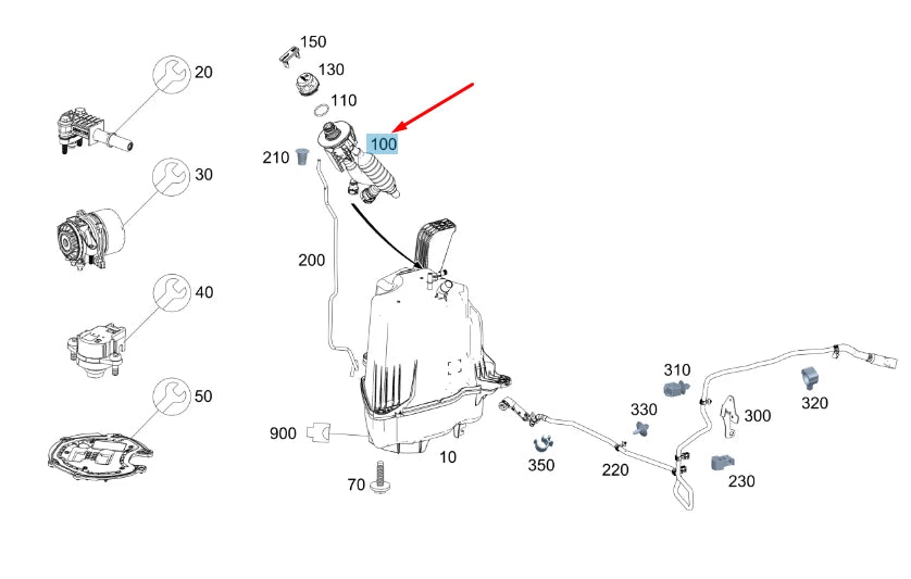 NEW MERCEDES-BENZ SPRINTER W907 ADBLUE TANK FILLER NECK A9104700100 ORIGINAL