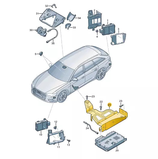 NEW AUDI A6 C8 AVANT DRIVE ASSIST MODULE BRACKET HOLDER 4K0907682 2019 ORIGINAL