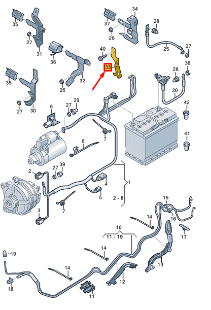 new vw polo aw mk6 starter bracket 5q0971858p original