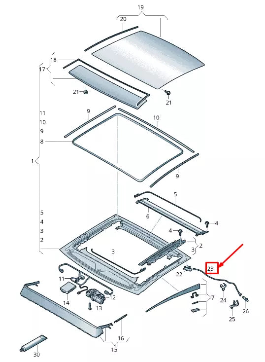 NEW AUDI Q3 F3 LEFT ROOF WATER DRAINAGE HOSE 83F877203