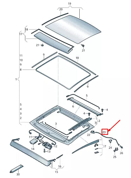 NEW AUDI Q3 F3 LEFT ROOF WATER DRAINAGE HOSE 83F877203