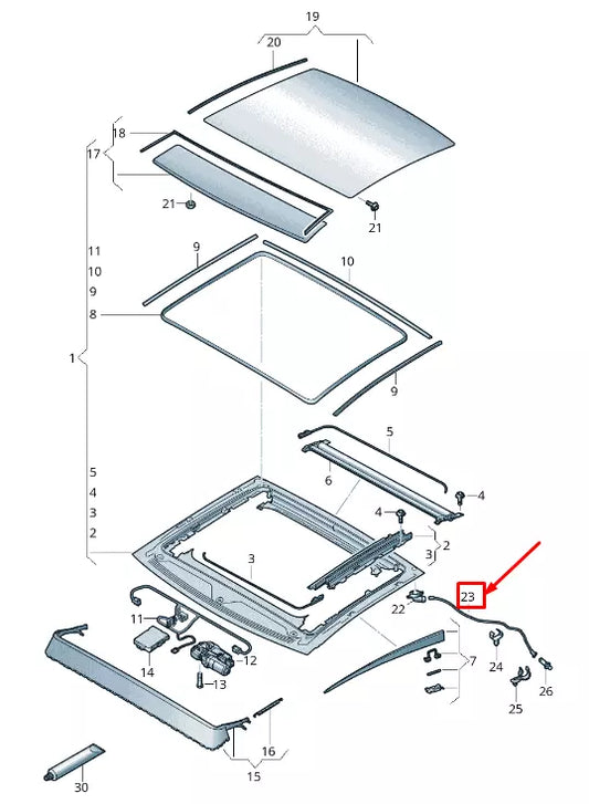 NEW AUDI Q3 F3 LEFT ROOF WATER DRAINAGE HOSE 83F877203