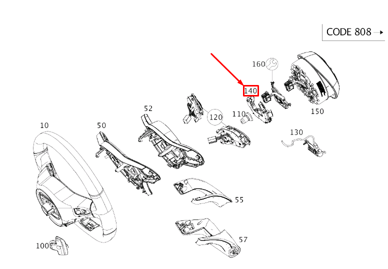 new mercedes-benz s w222 steering wheel contact plate a0994647604 original