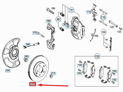 new mercedes-benz cls c218 front brake disc a218421000007 original