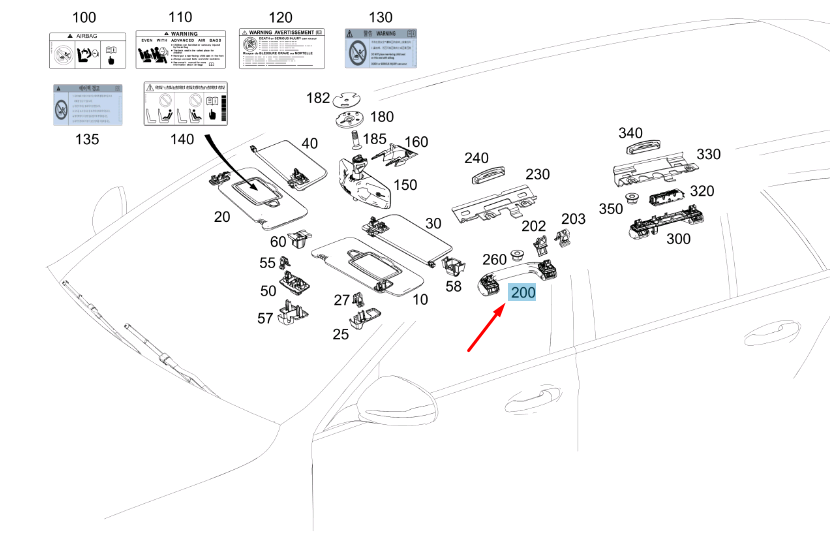 new mercedes-benz e w213 front roof grab handle a16681000547h52 original