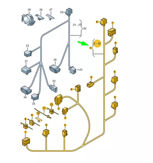 NEW AUDI A8 4H FRONT BUMPER WIRING SET 4H0971095AS ORIGINAL