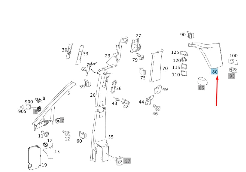 NEW MERCEDES-BENZ VITO W639 D-PILLAR LEFT TRIM A63969232027D43 ORIGINAL